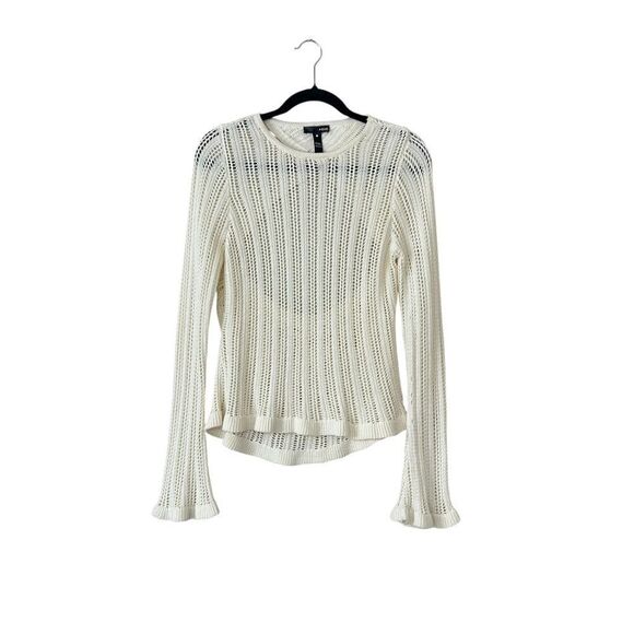 Aqua Women’s Cut Out Knit Sweater Size Medium Ivory - Picture 1 of 6